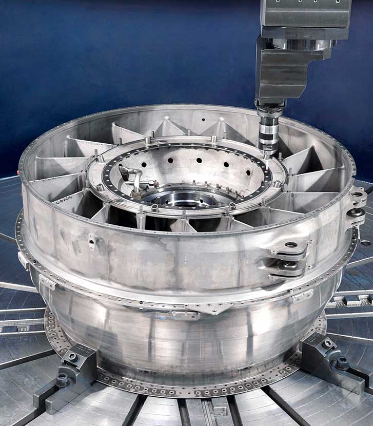 Компрессор авиационно-космического двигателя Измерение обточки и шлифования SORALUCE VTC
